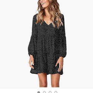 Women Casual V Neck Ruched Long Sleeve Mini Dress.  (Brand new in package)